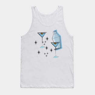 Midcentury Styled Martinis Decorated with Starbursts Tank Top